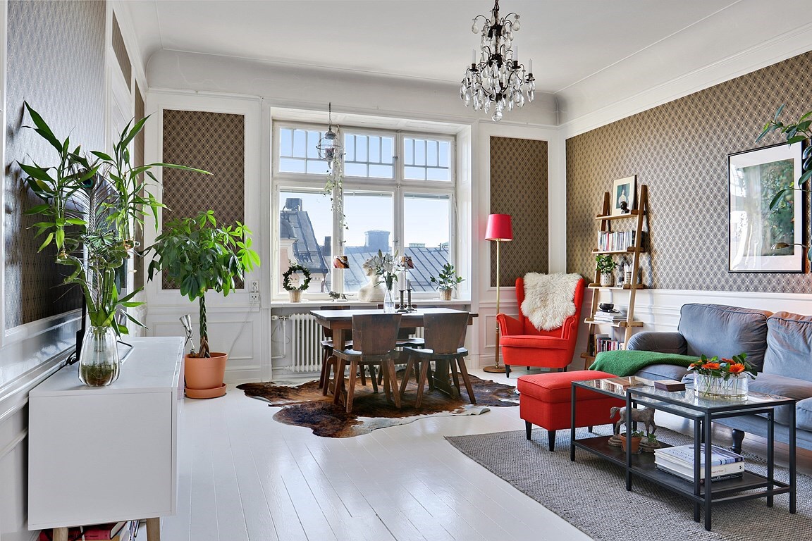 Eclectic Scandinavian Living Room Design