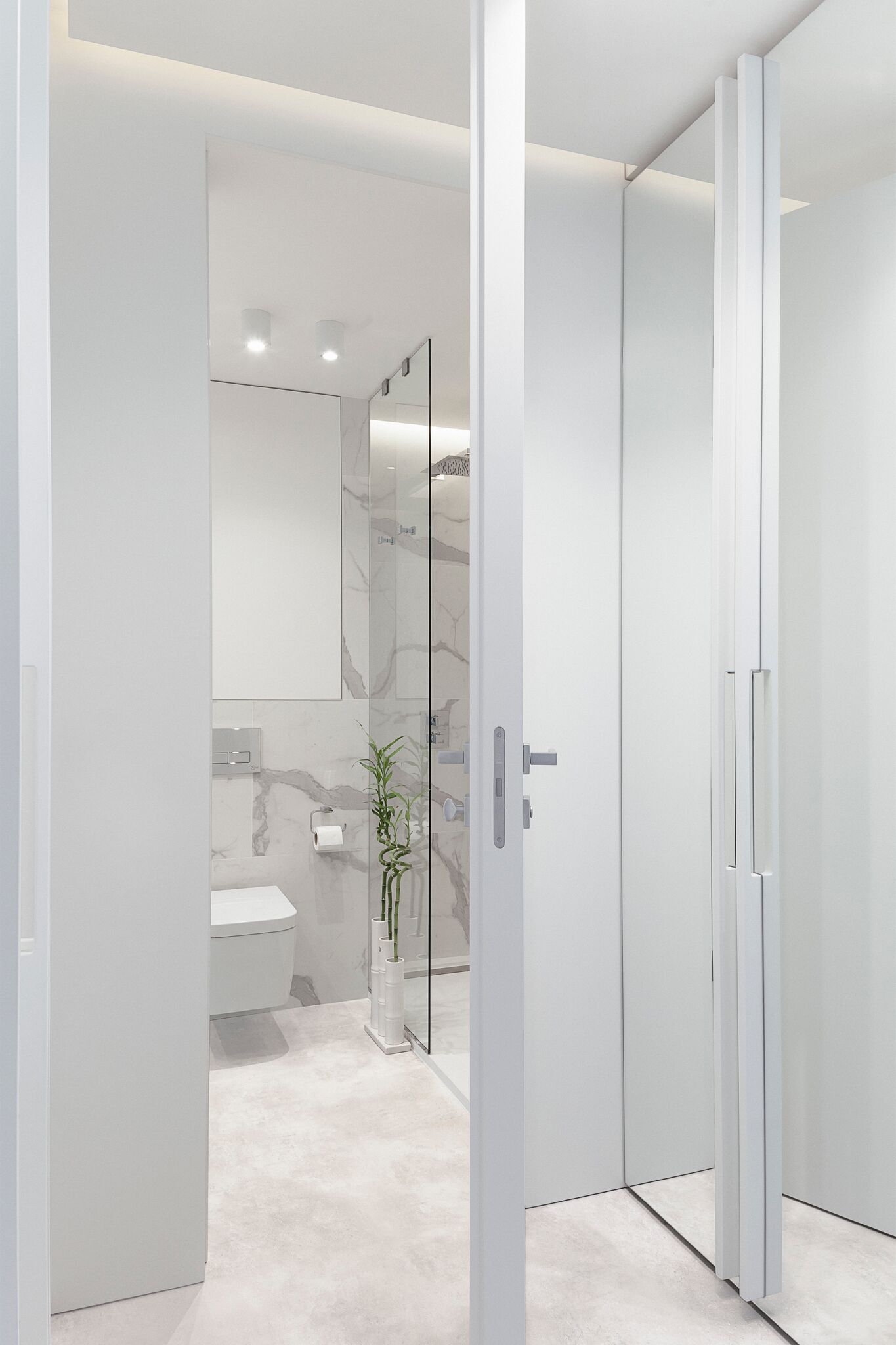 Minimalist White Bathroom Design