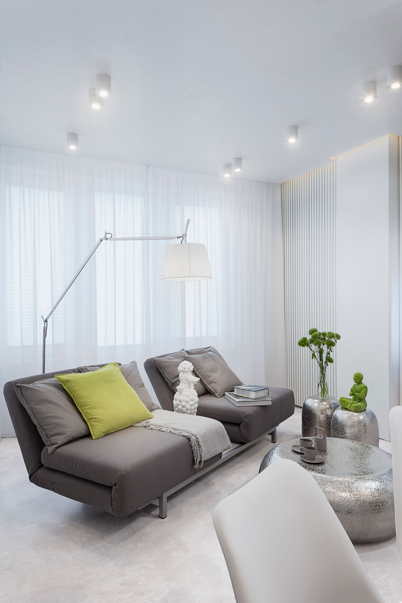 Modern White Apartment - Sitting Area In The Living Room