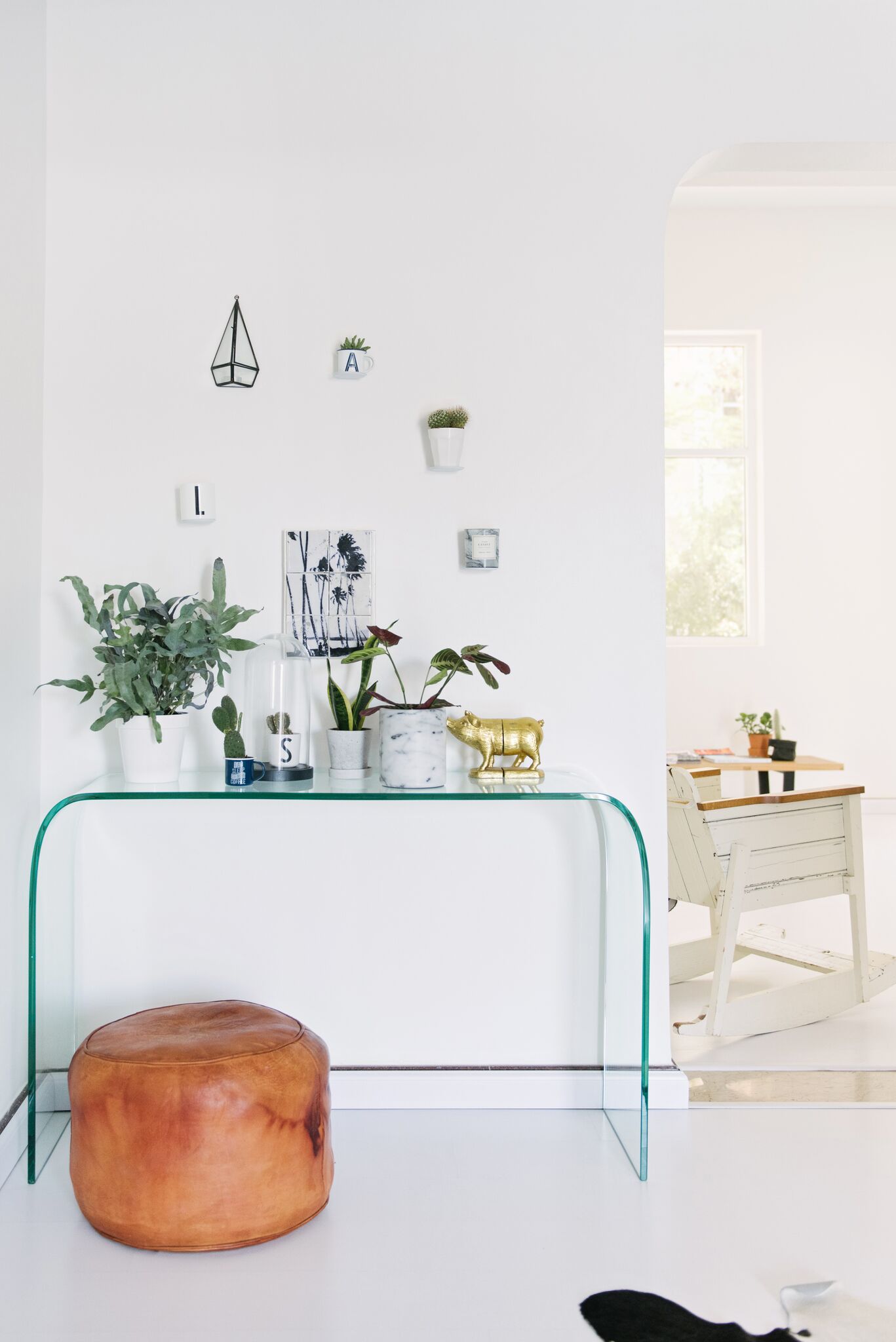 Styled Ghost Table Against White Wall