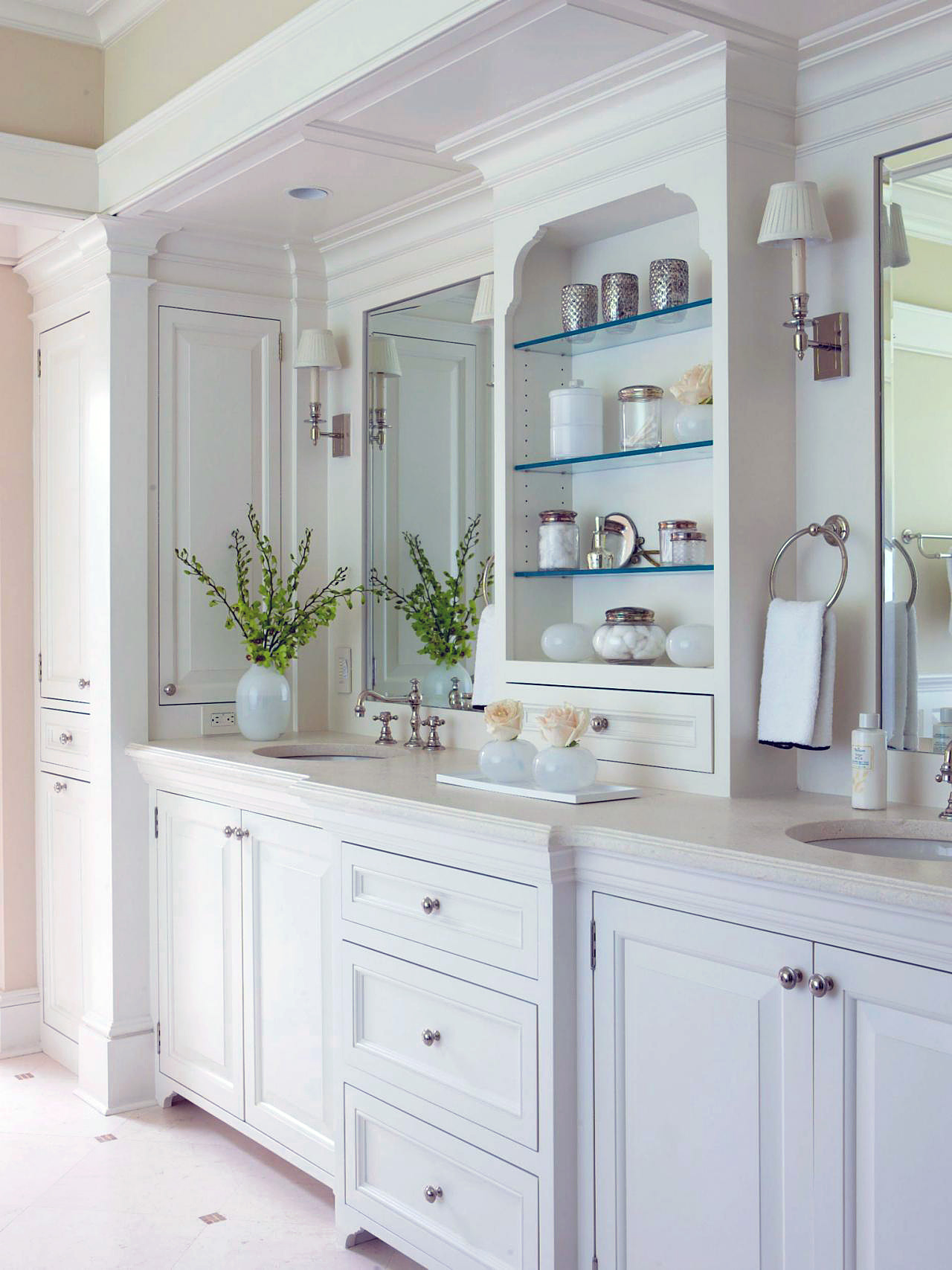 What color bathroom vanity is timeless?