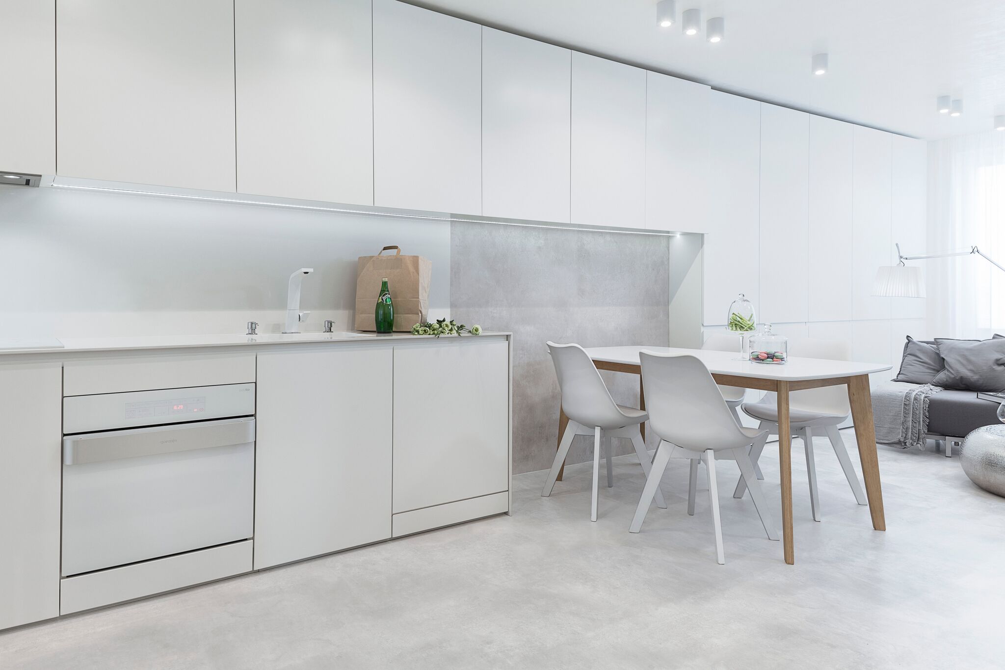 White Kitchen-Dining Area