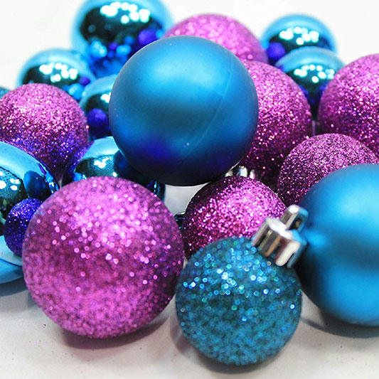 Blue &Amp; Purple Christmas Ornaments