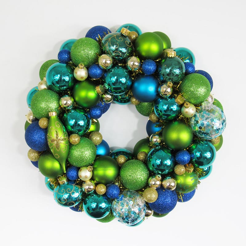Blue &Amp; Green Holiday Wreath