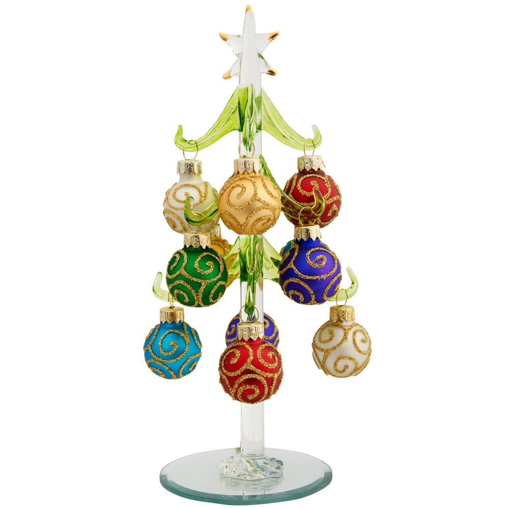 Glass Christmas Tree With Ornaments