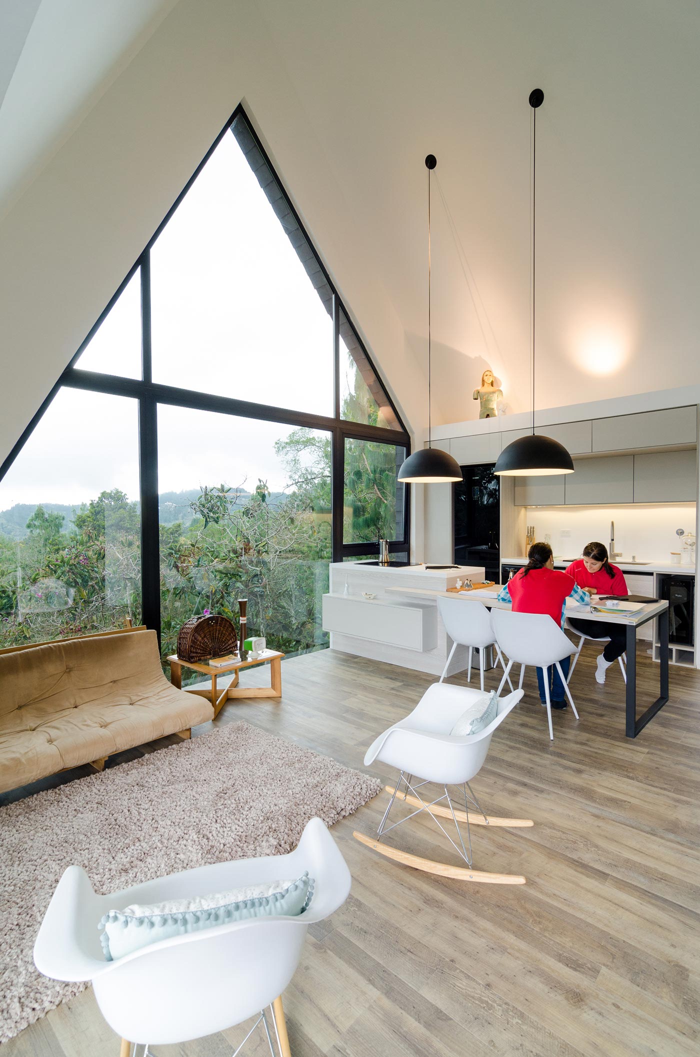 Living Room And Kitche In A Modern Open Plan Interior