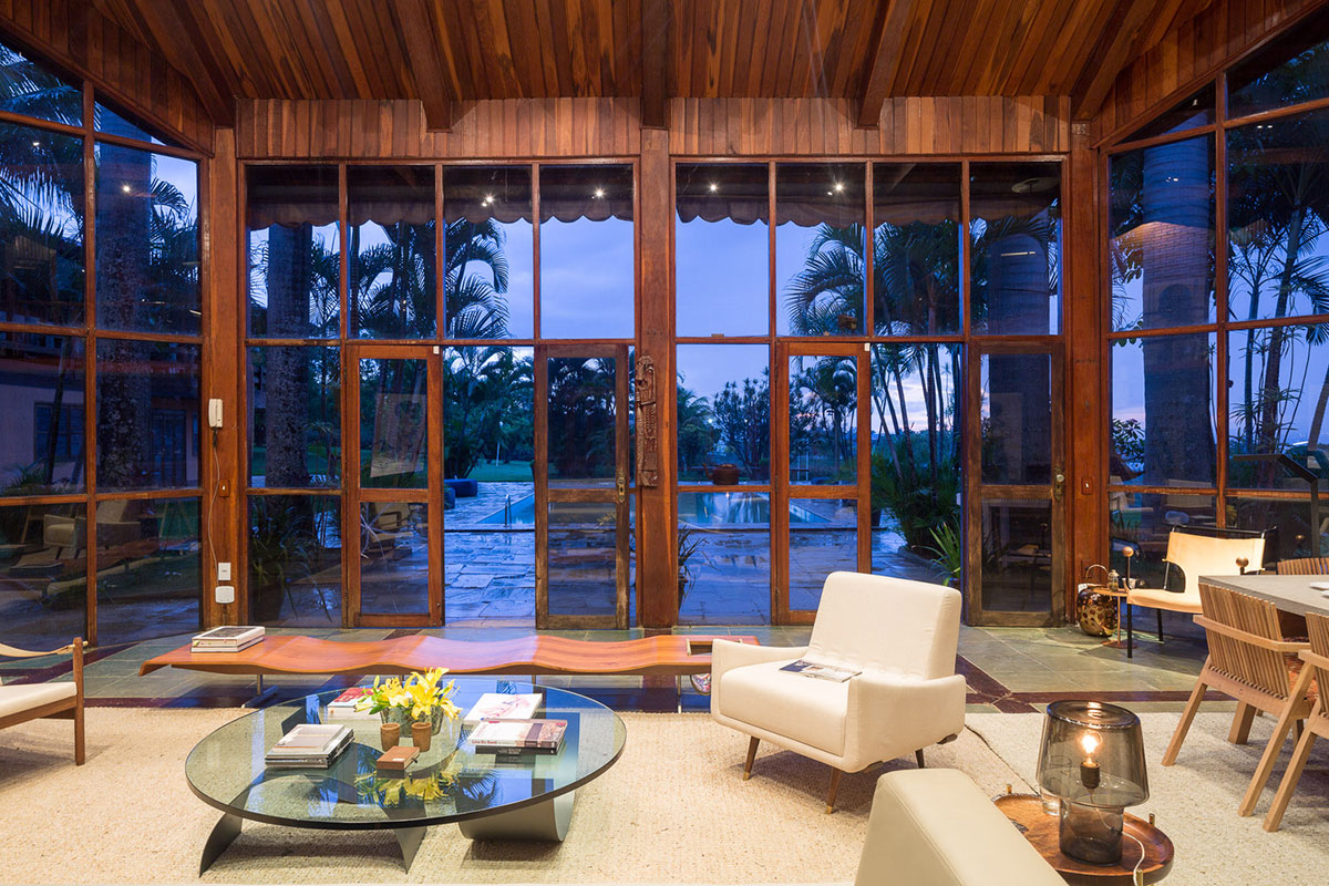 Living Room With Glass Walls