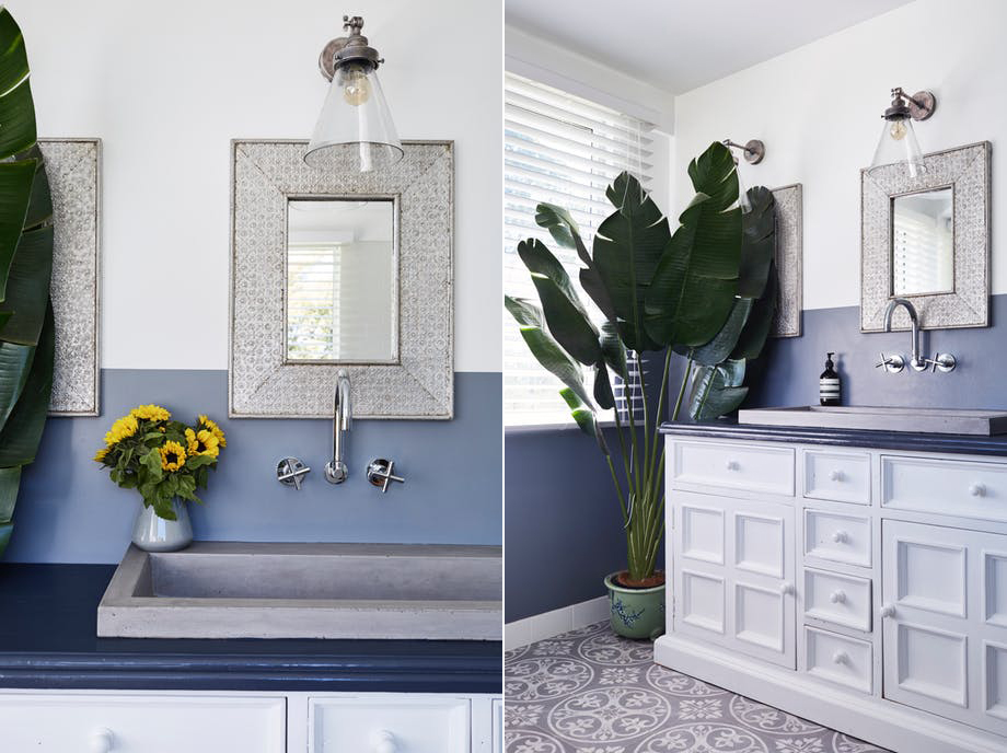 White And Blue Bathroom