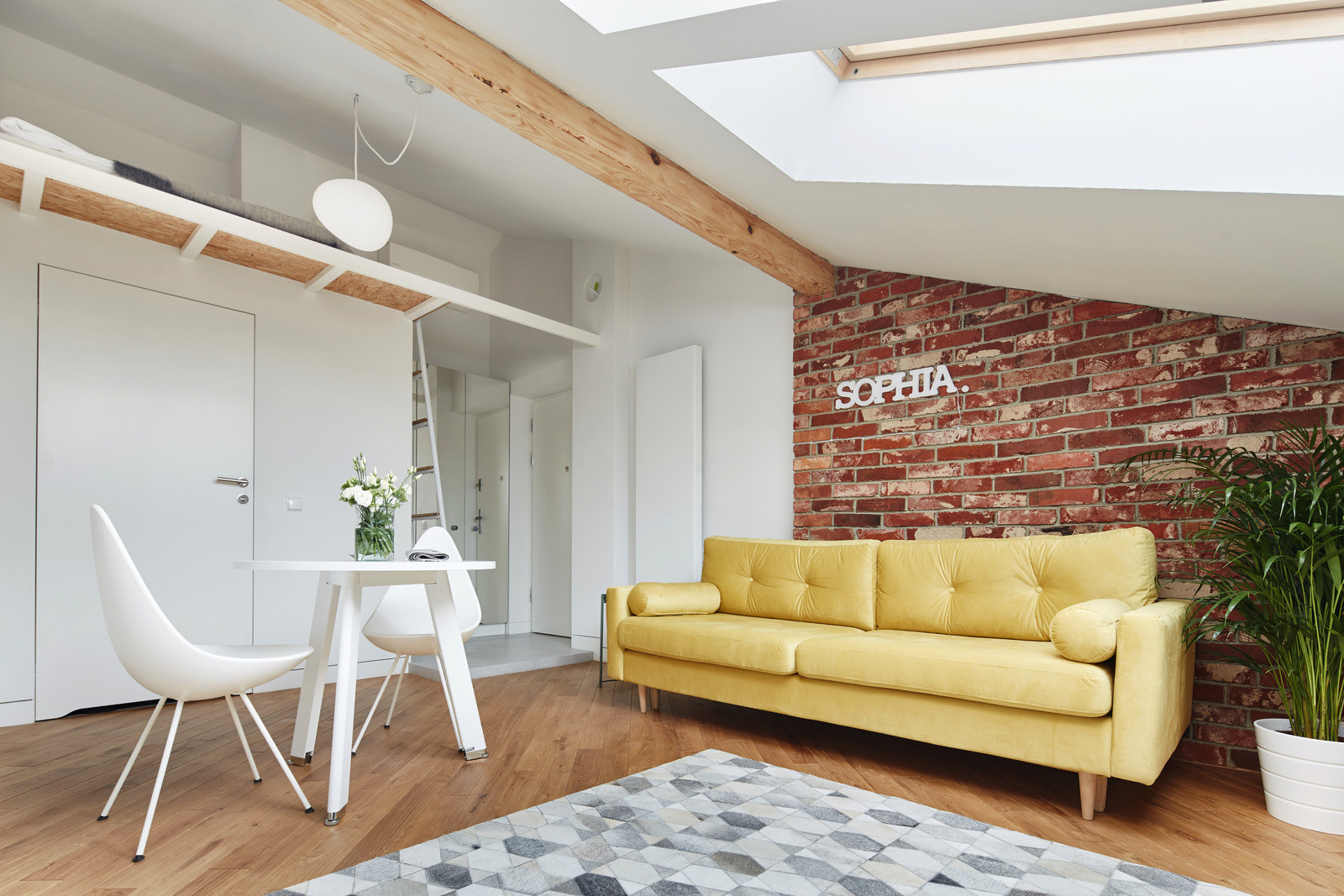 Simple Attic Apartment with Simple Decor