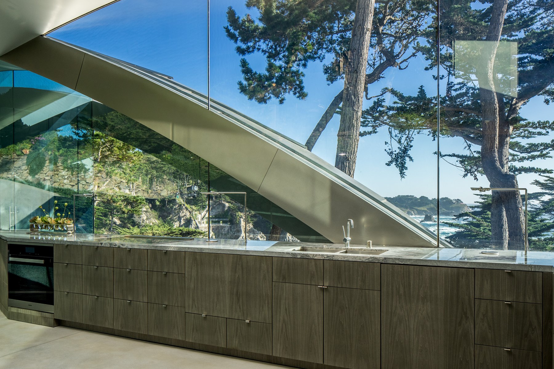 Modern Kitchen With Glass Windows