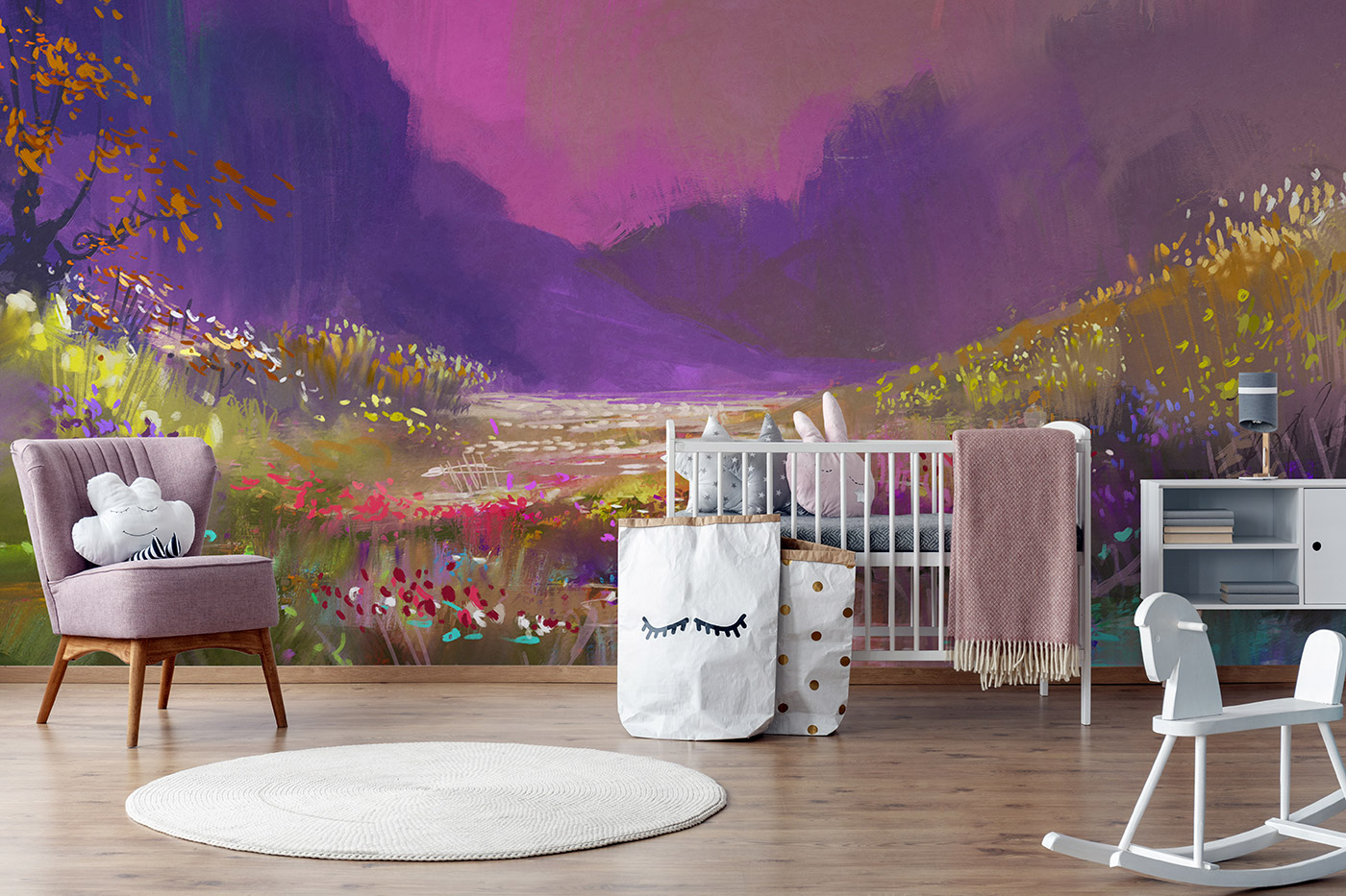 Purple Wallpaper For Nursery