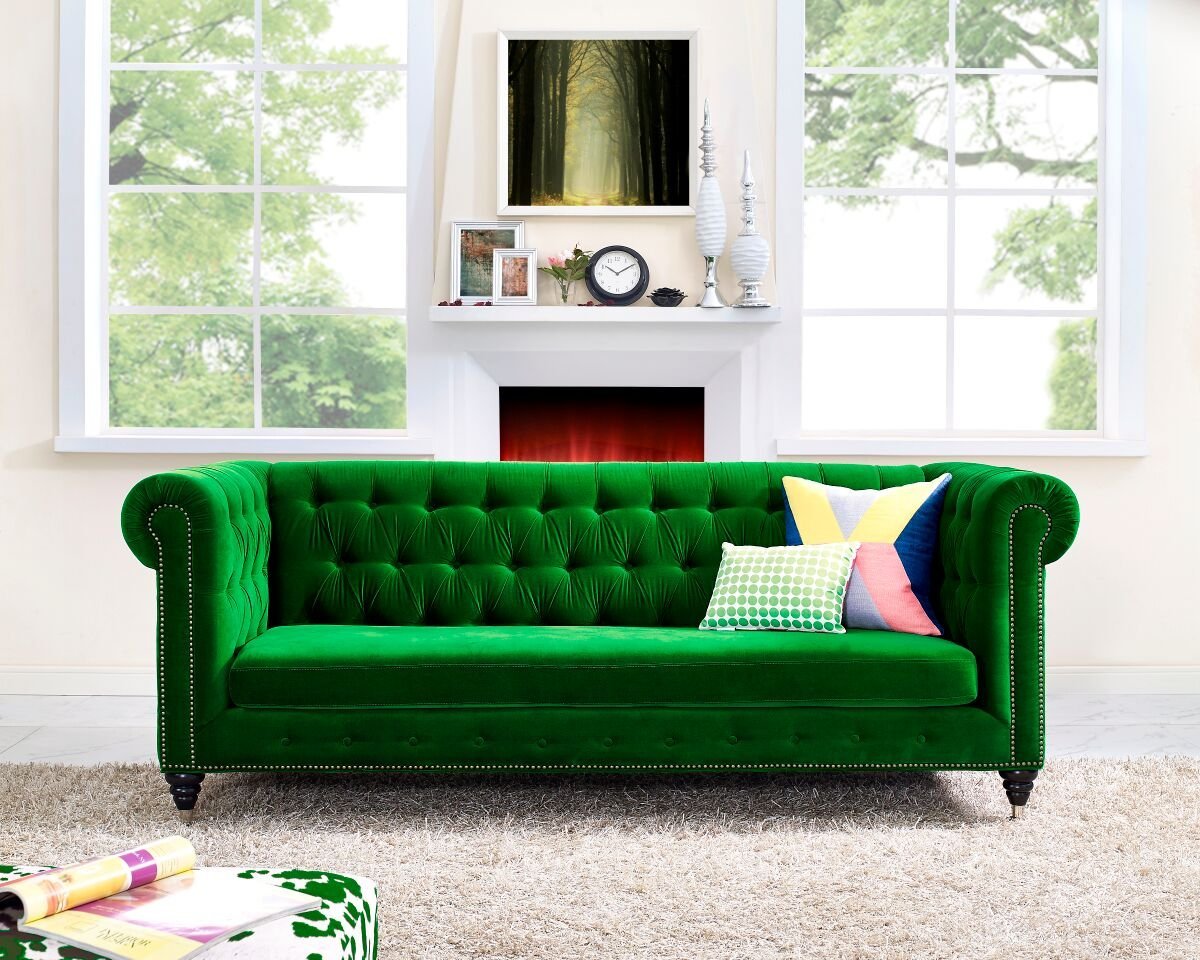 Green Velvet Sofa