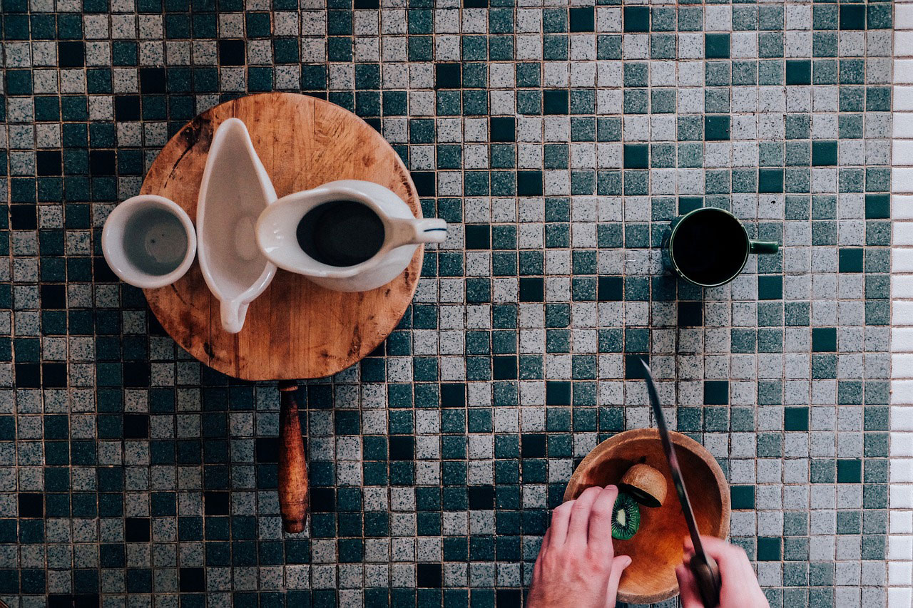 Dark Green Countertop Tiles