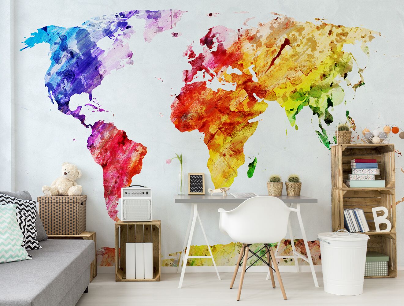 Colorful World Map Sticker