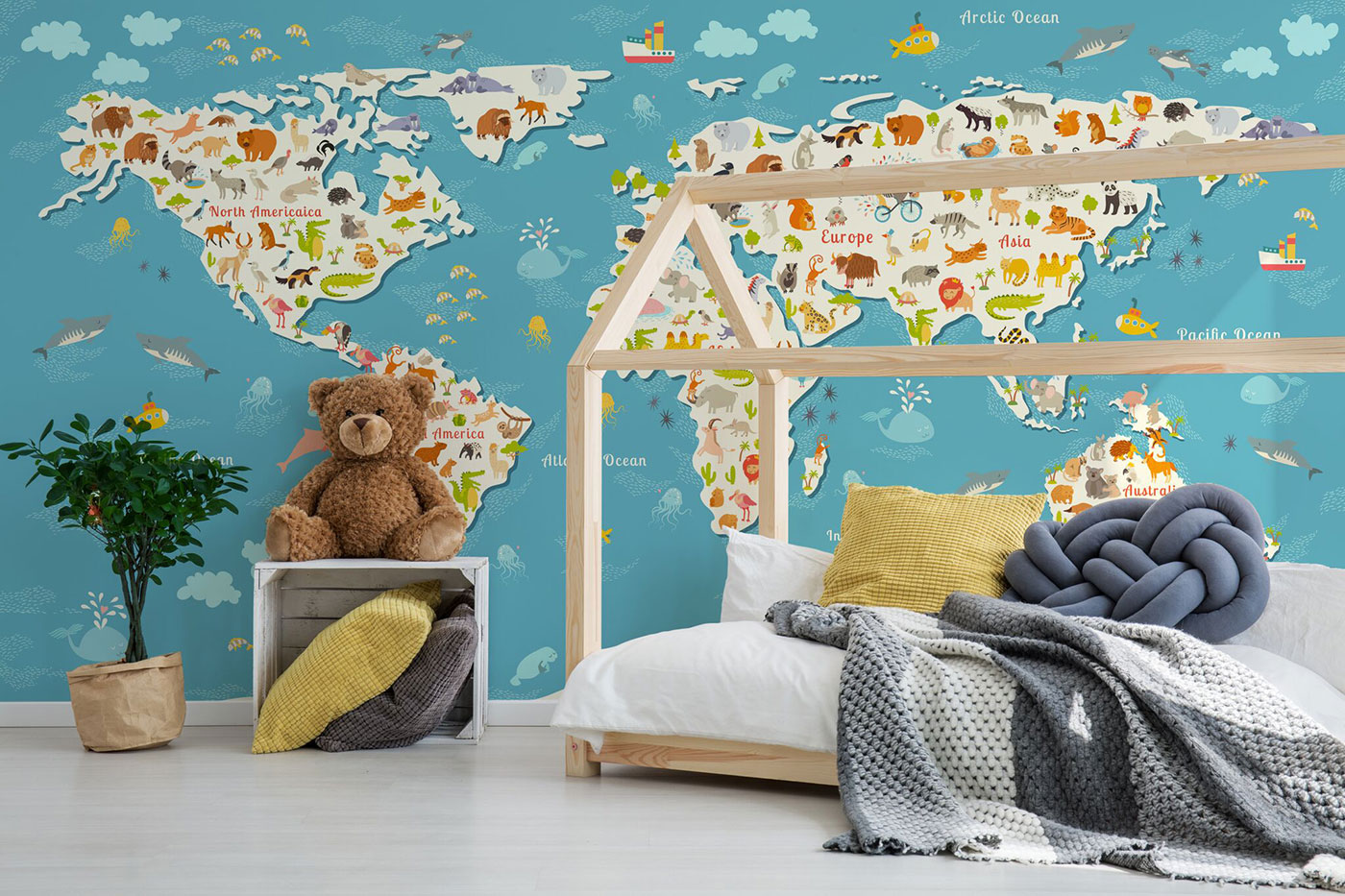 World Map Kids Wall Decor