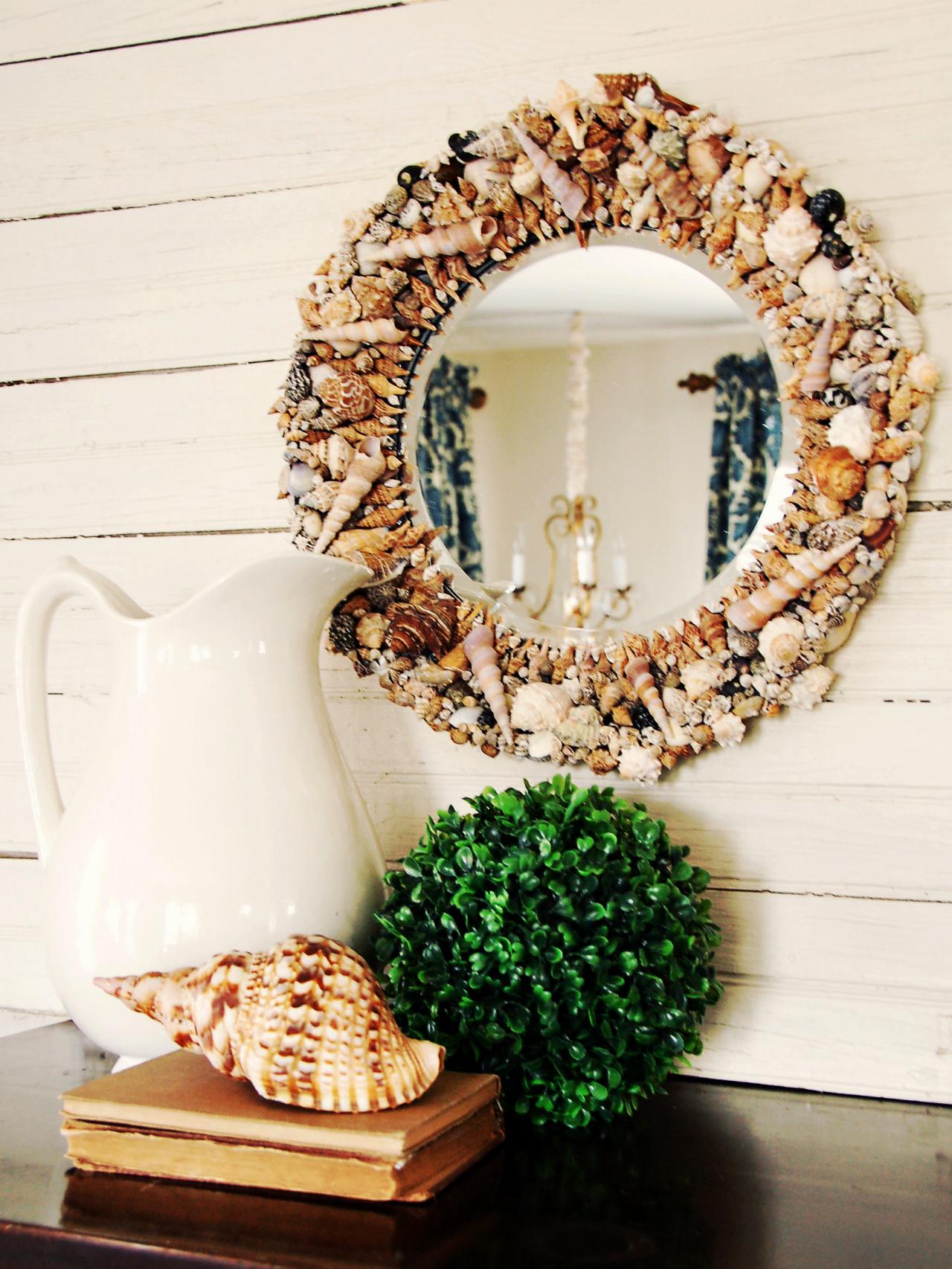 Diy Beach Inspired Home Décor-Seashell Mirror