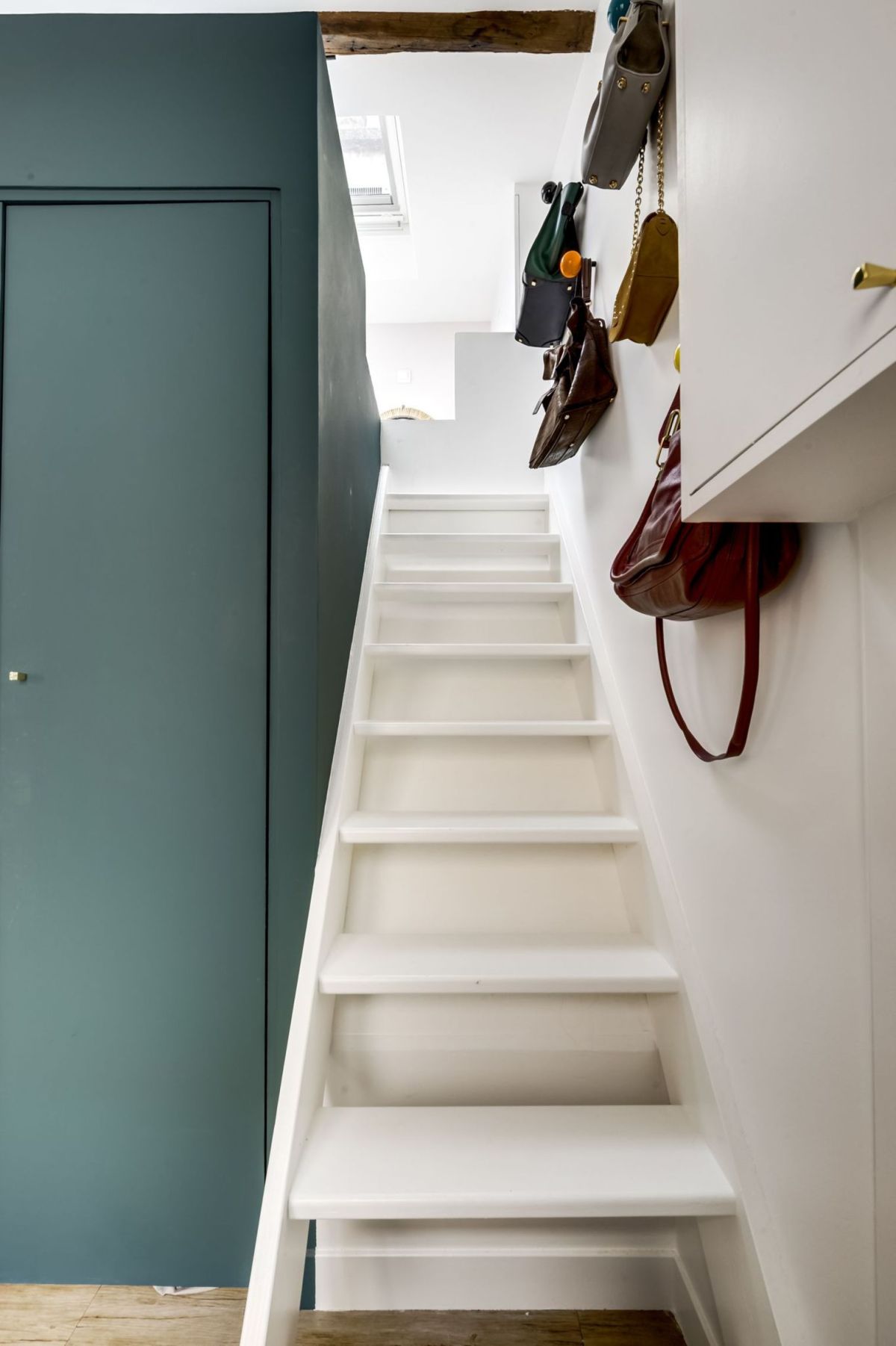 Wooden Staircase In A Small Apartment