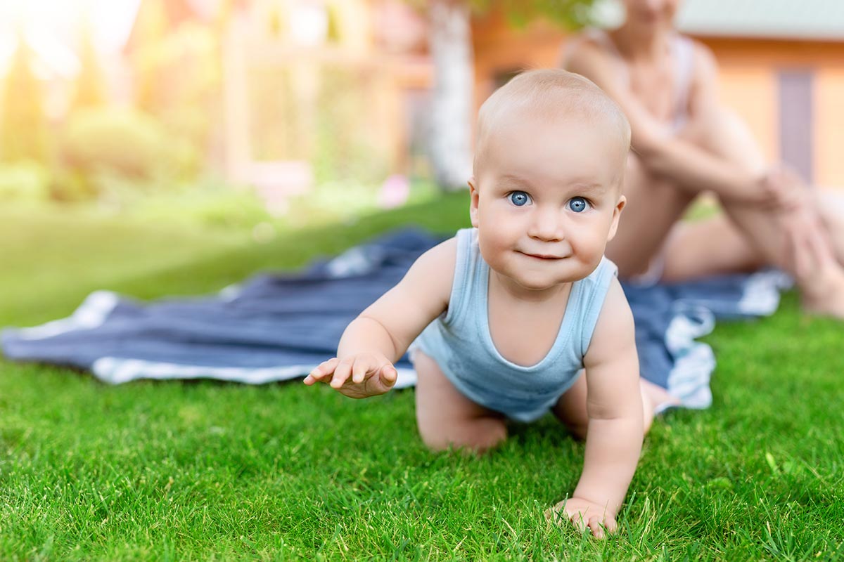 Baby On A Green Lawn