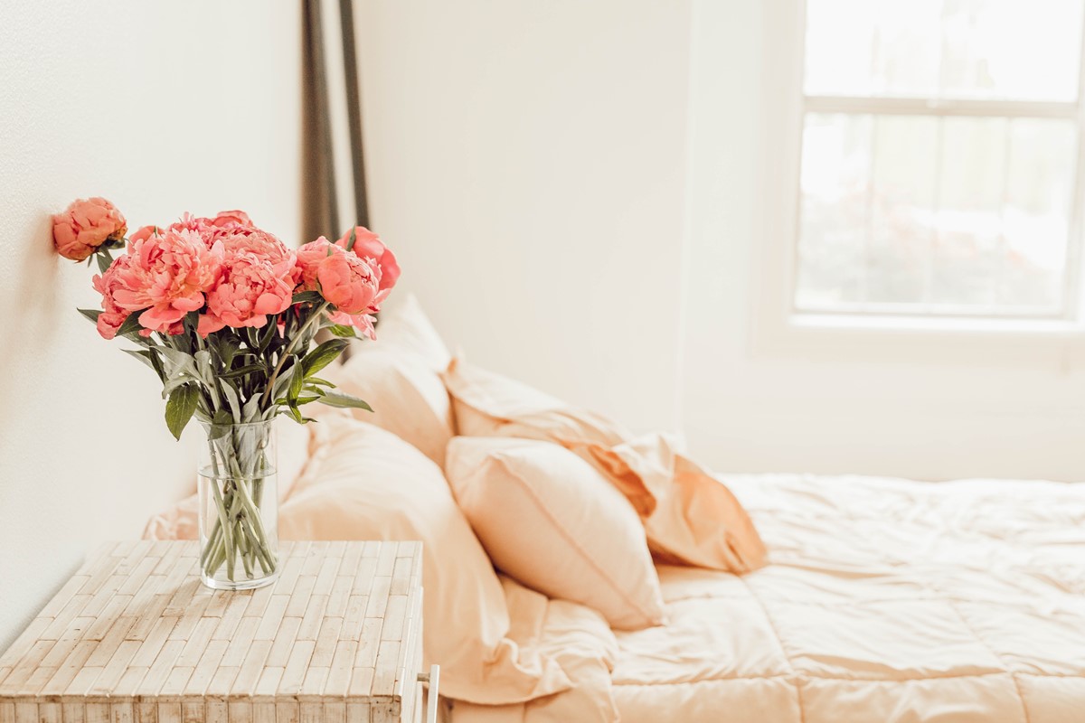 Bedroom With Fresh Flowers