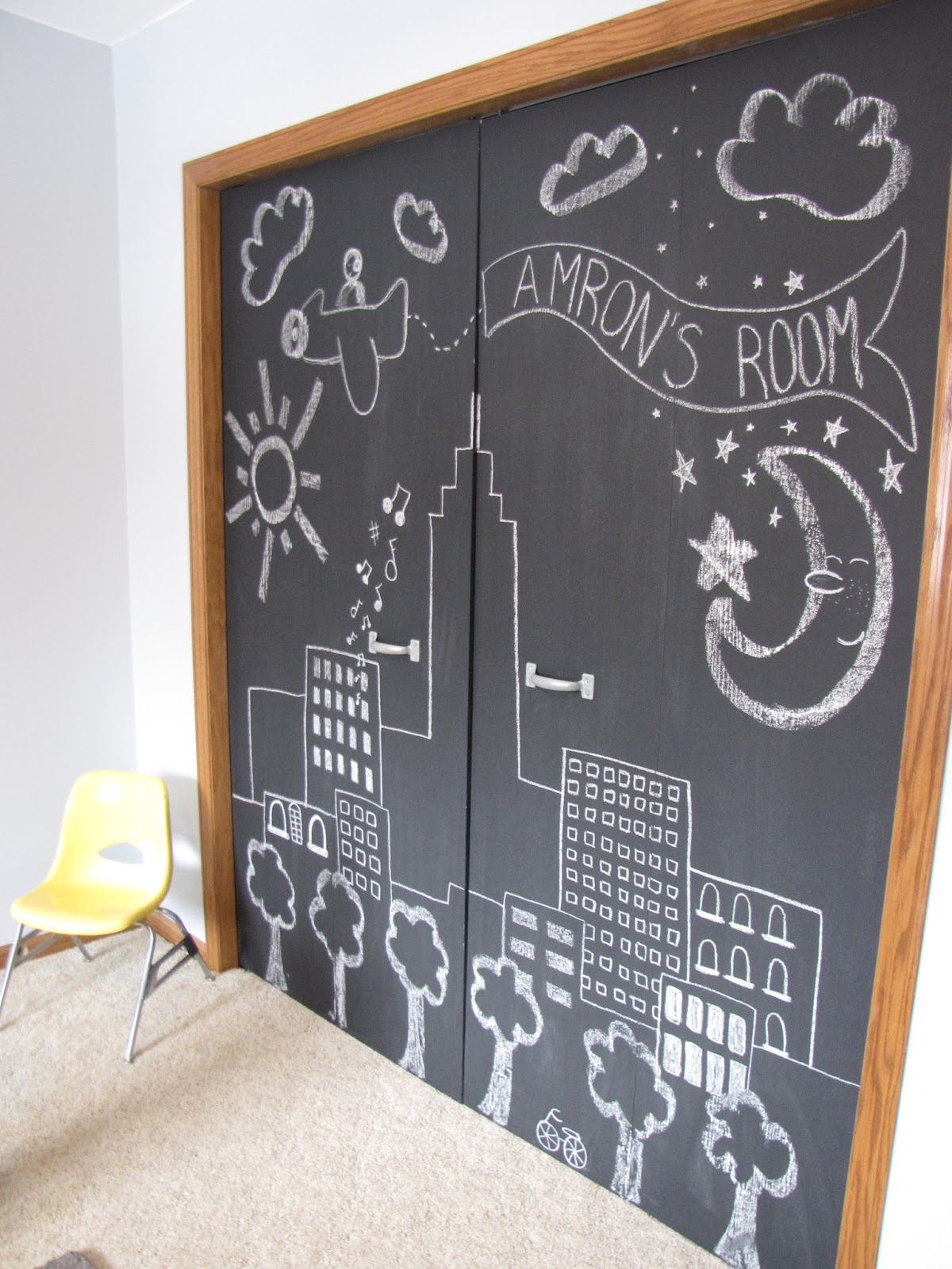 Chalkboard Closet Doors