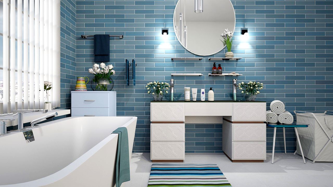 Blue Tile Bathroom