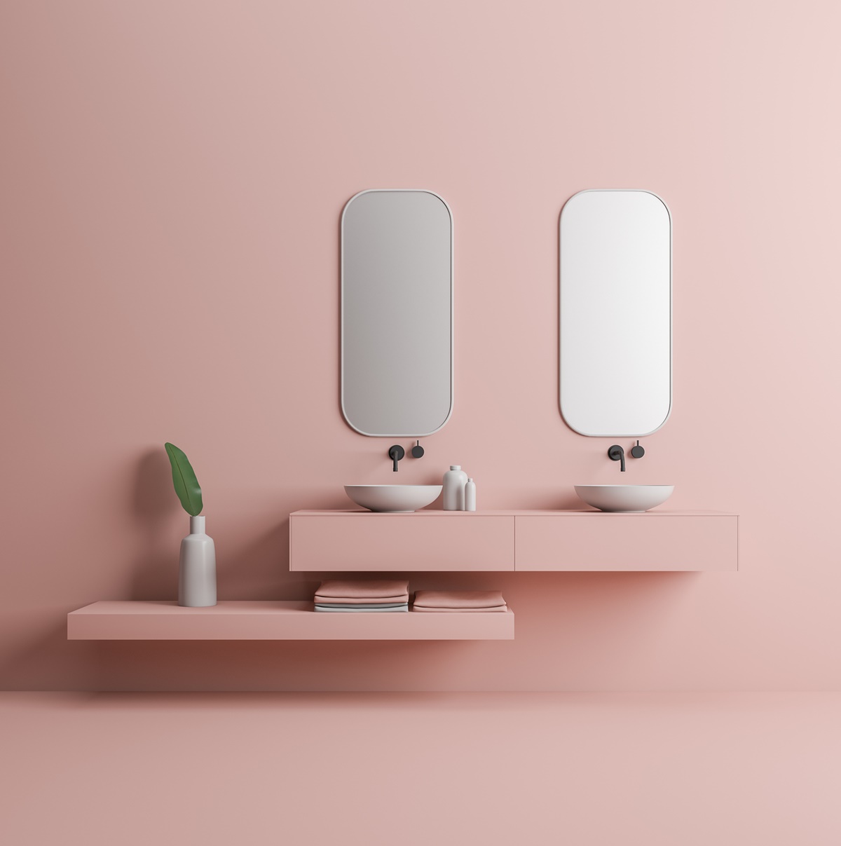 Minimalist Pink Bathroom