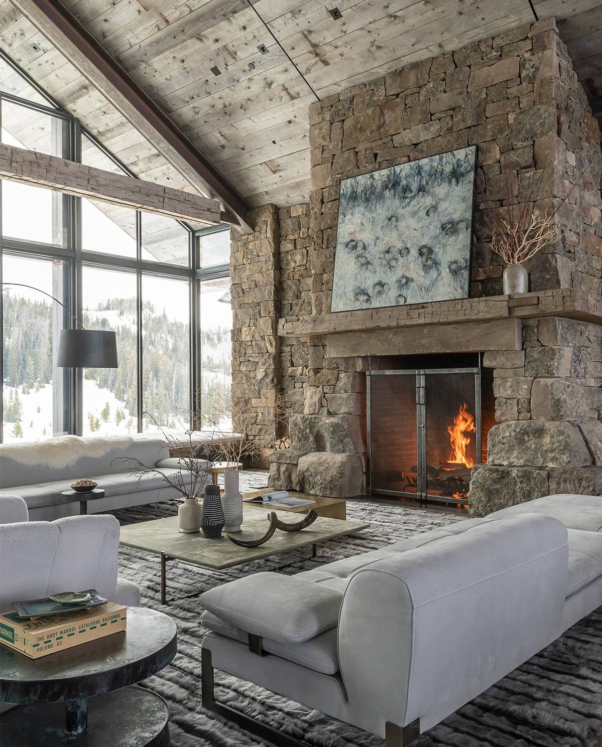 Living Room In A Luxurious Chalet