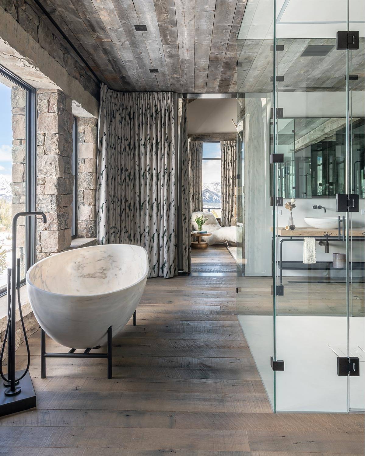 Bathroom With A Marble Bathtub