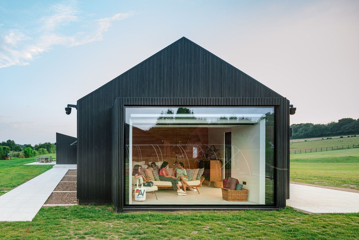 Barn House With Sliding Glass Doors