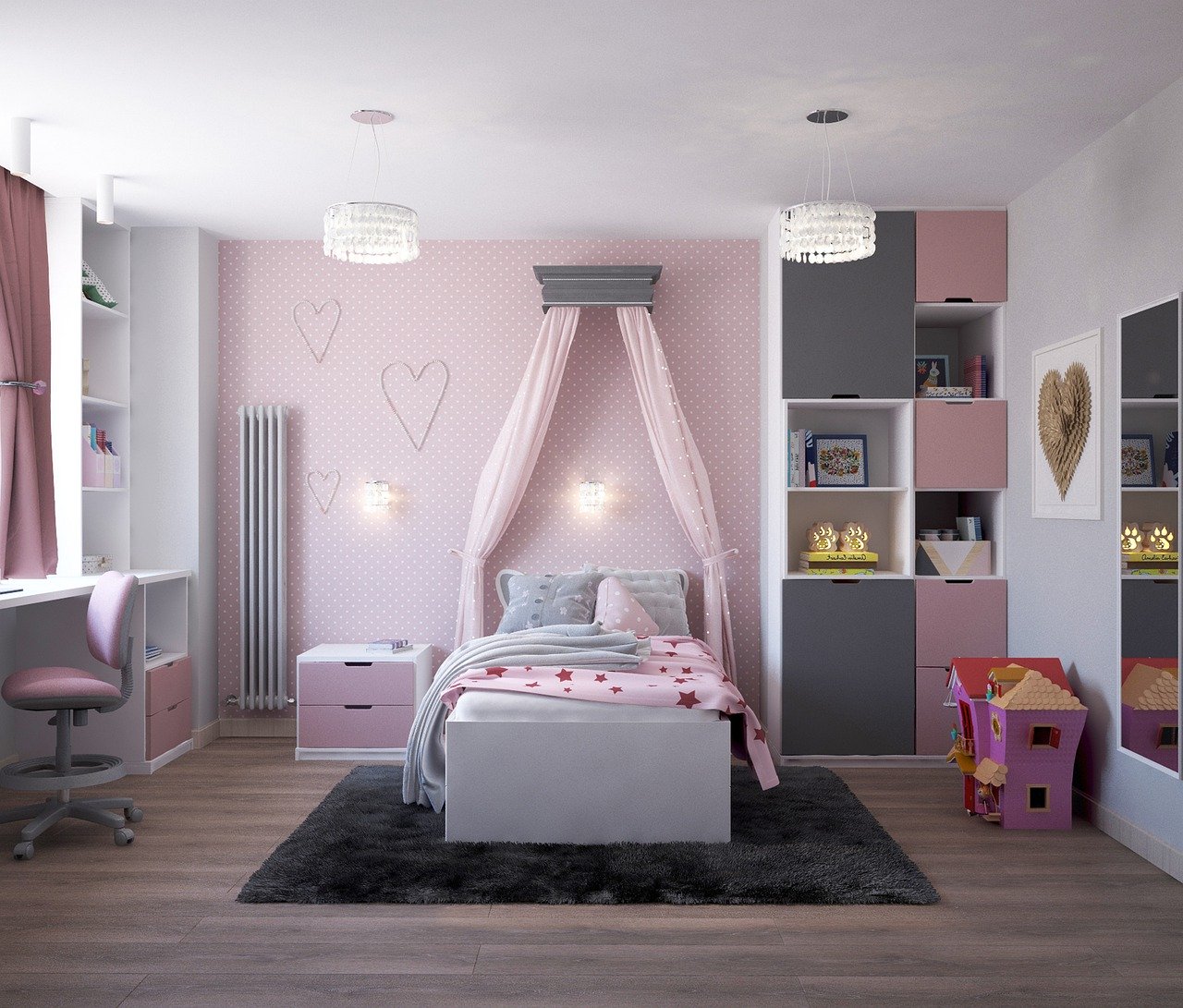 Beautiful Pink Girls Room