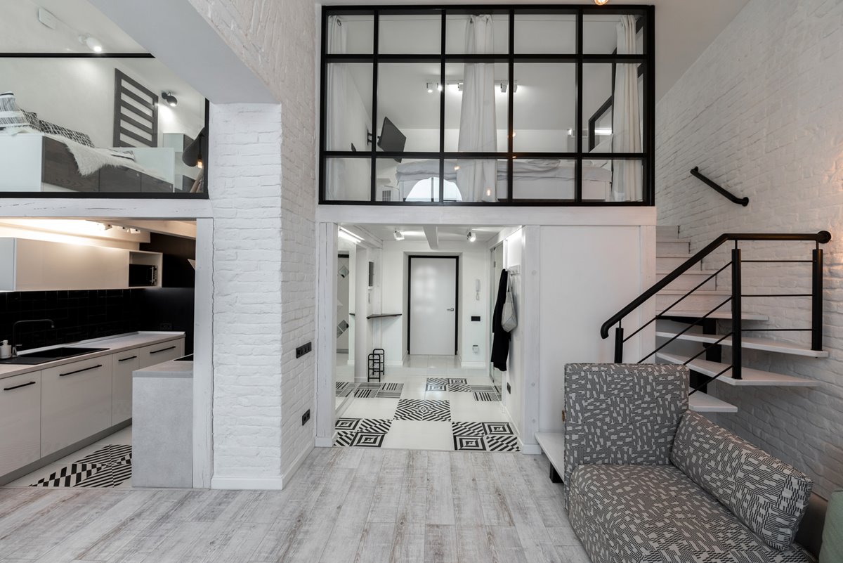 Stylish Black And White Loft