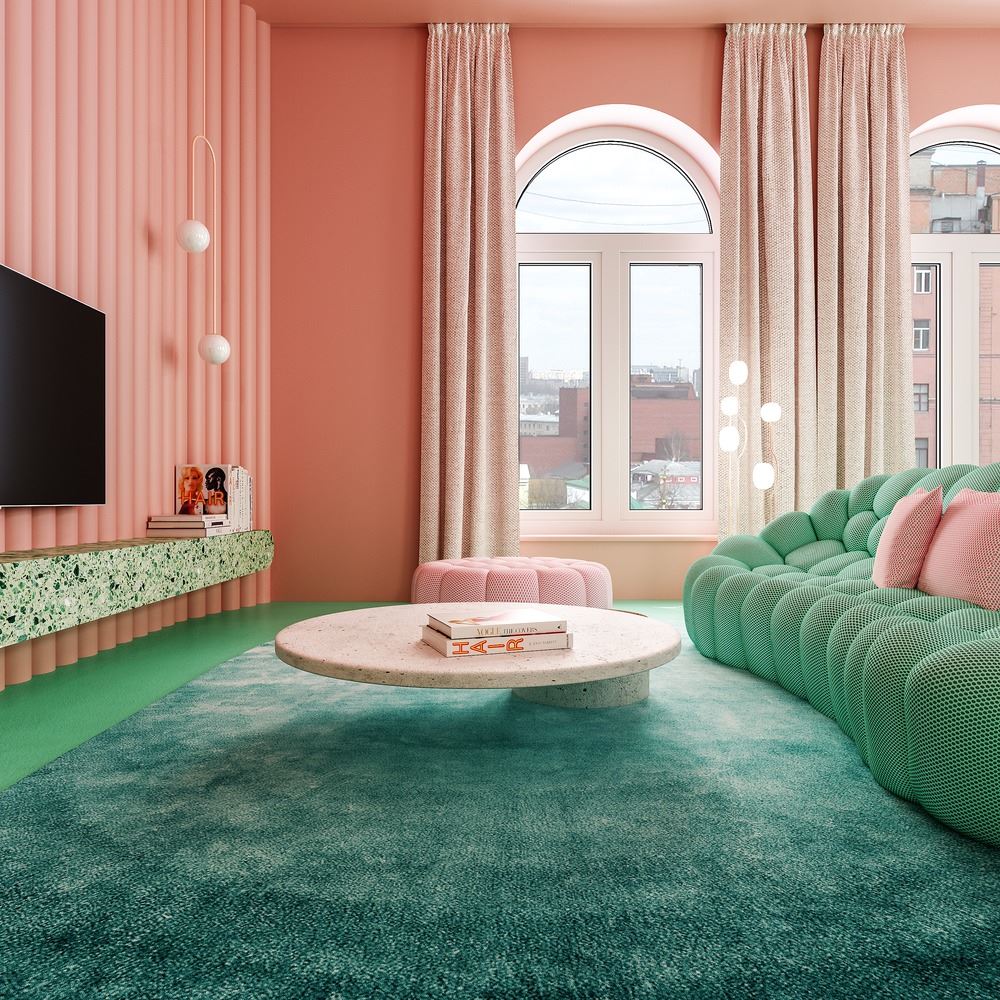 Unique Pink And Green Interior In A New York Apartment Adorable Home