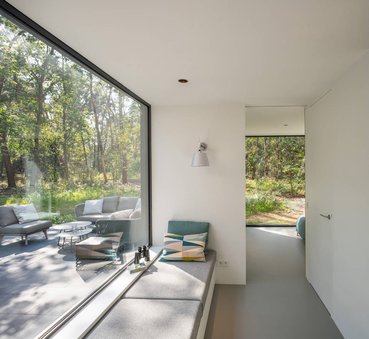 Panoramic Window In A Forest Villa