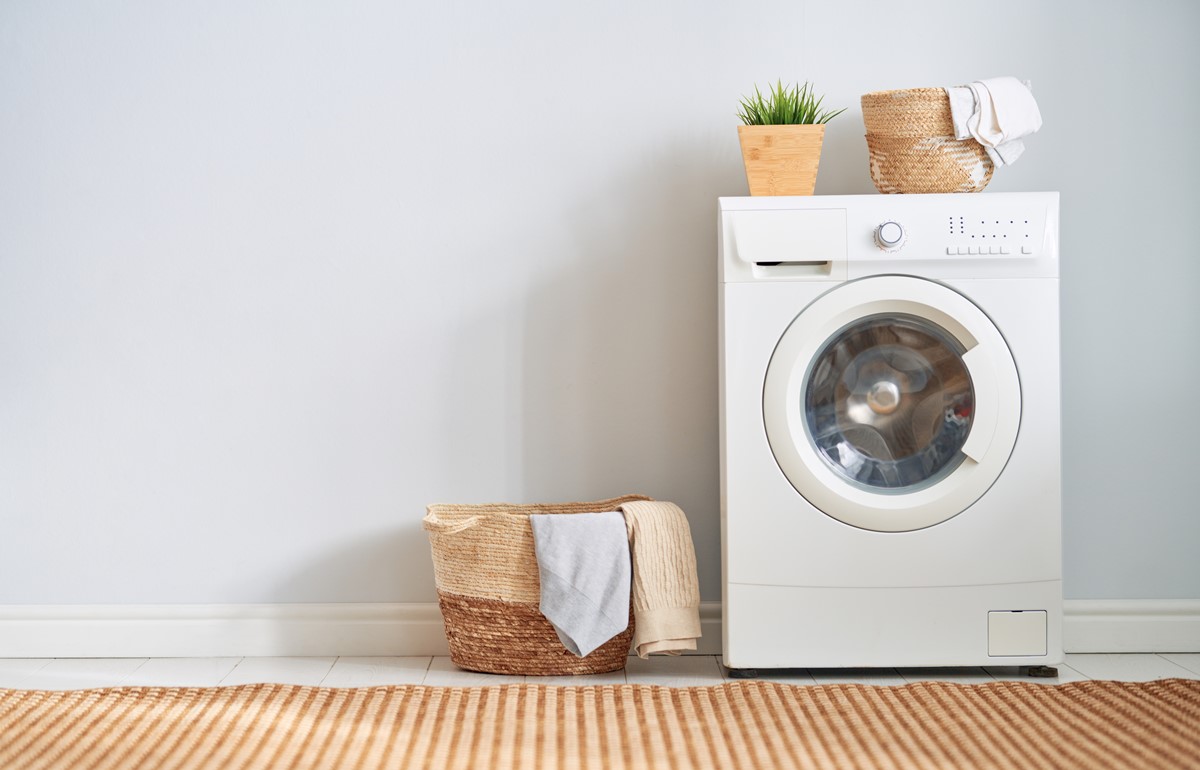 washing machine in living room