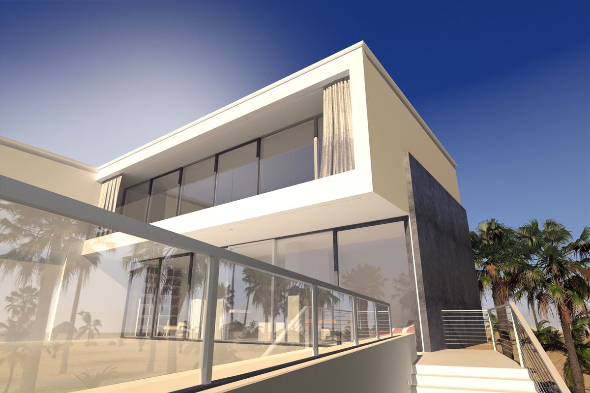 Modern House With Glass Railing