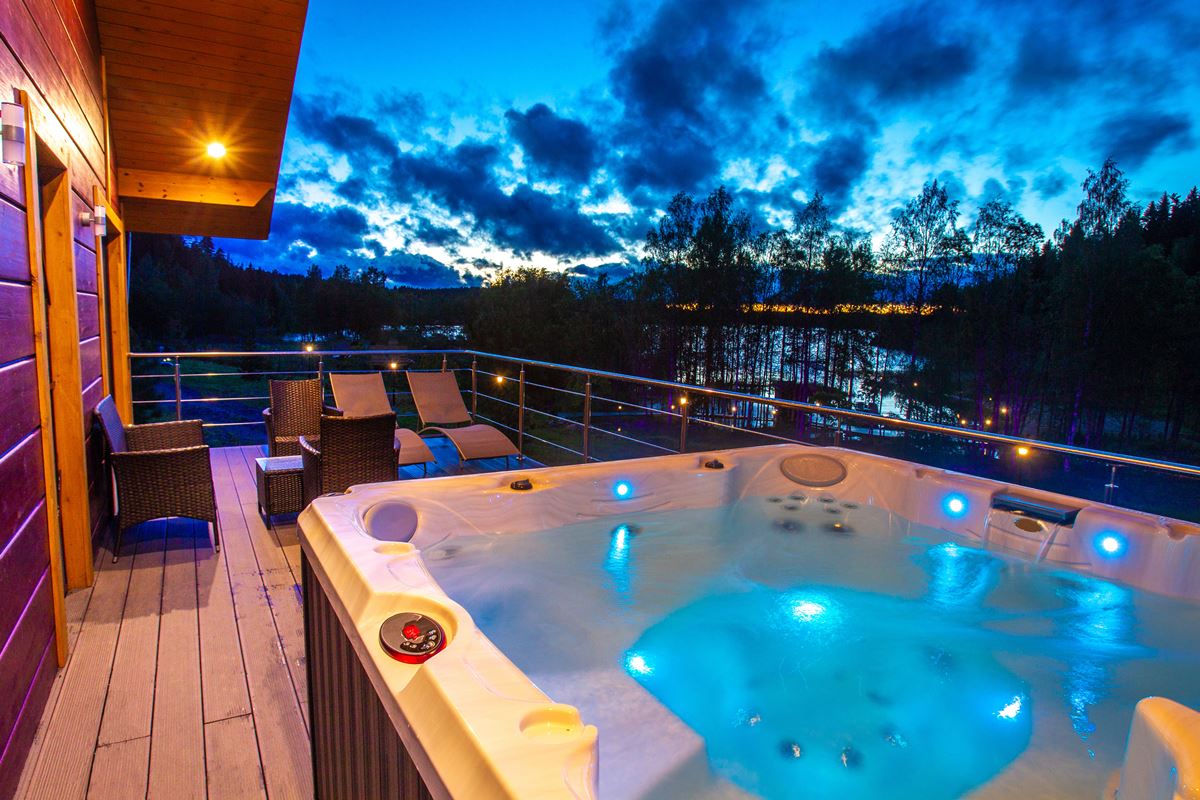 Balcony Swim Spa By Night