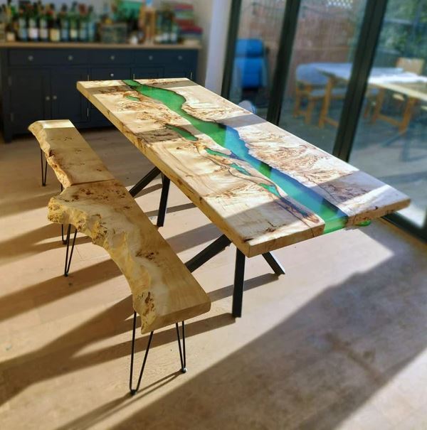 Wood And Epoxy Table