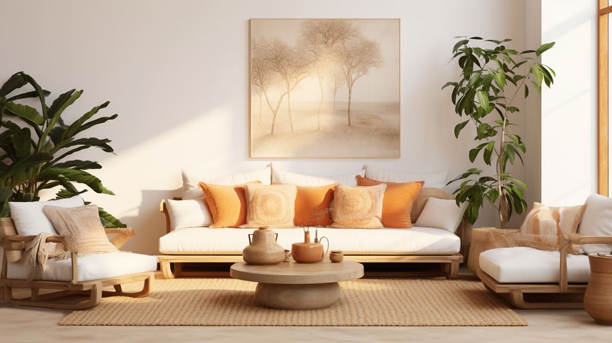 Beige Living Room Sofa Set
