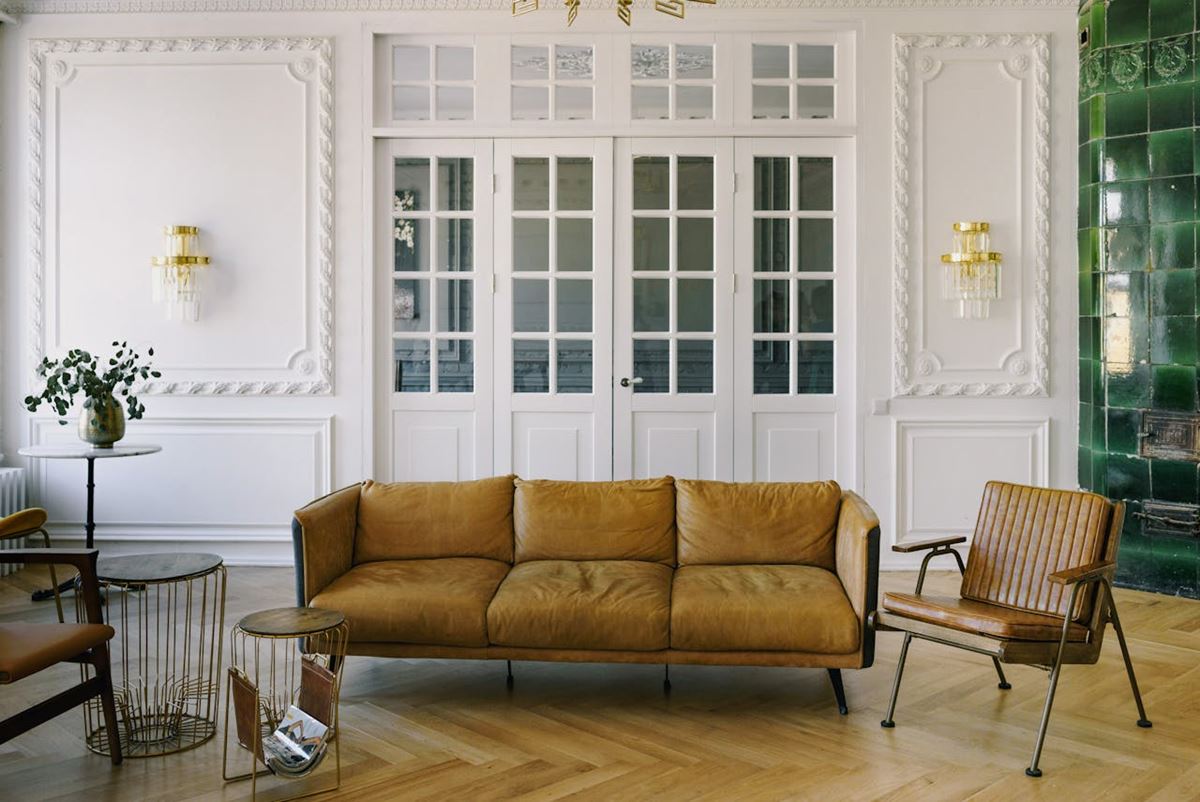 Industrial Leather Sofa